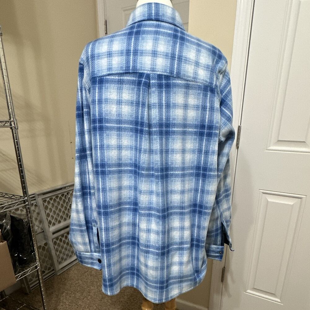 Simply Southern Women’s Blue/White Plaid Shacket Jacket Button Front Collared XL - Picture 6 of 13